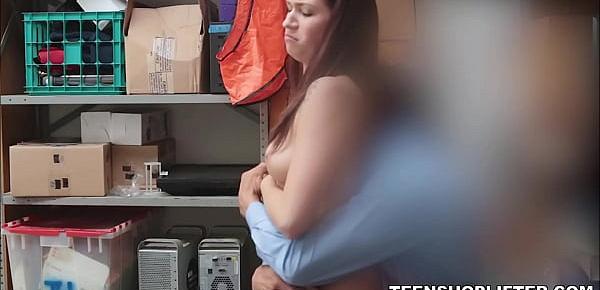  Young Teenager With Small Tits Caught Shoplifting Makes Fuck Deal With Officer